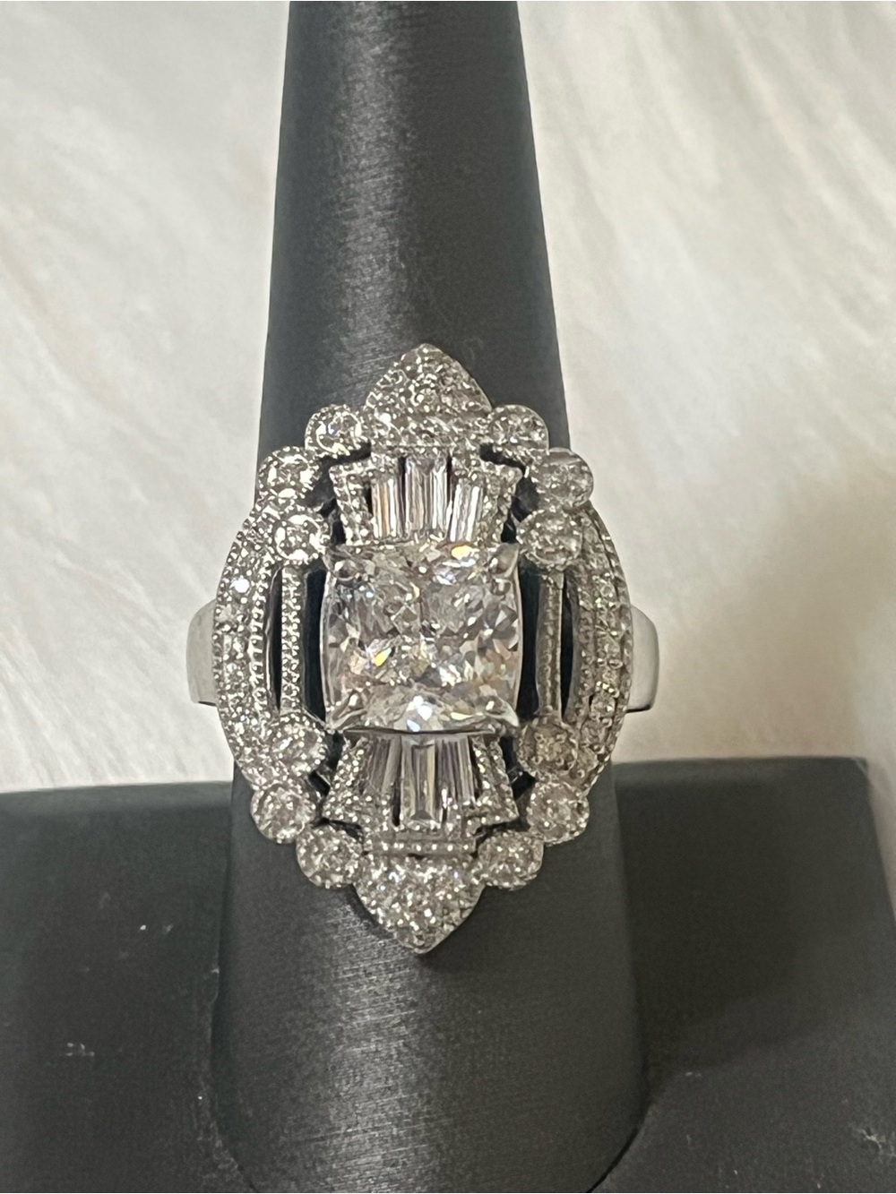 Art Deco Sterling Cocktail Ring